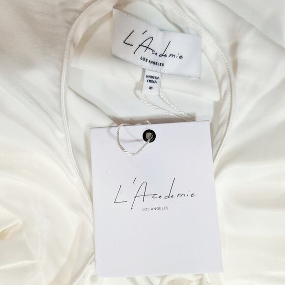 L'Academie Azaria Midi Dress in White & Black - Picture 9 of 12